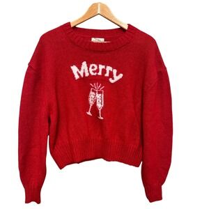 NWT‎ Kaisley Merry Christmas Sweater Size XL Crew Neck Cheers Party Red Cozy
